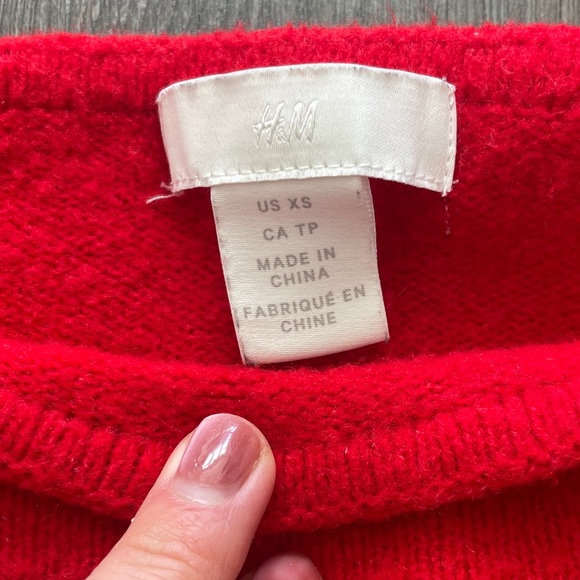 Red Square Neck Sweater - Picture 3 of 5